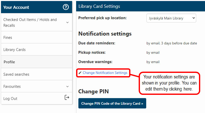 change notification settings button