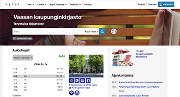 vaasankirjasto.finna.fi screenshot
